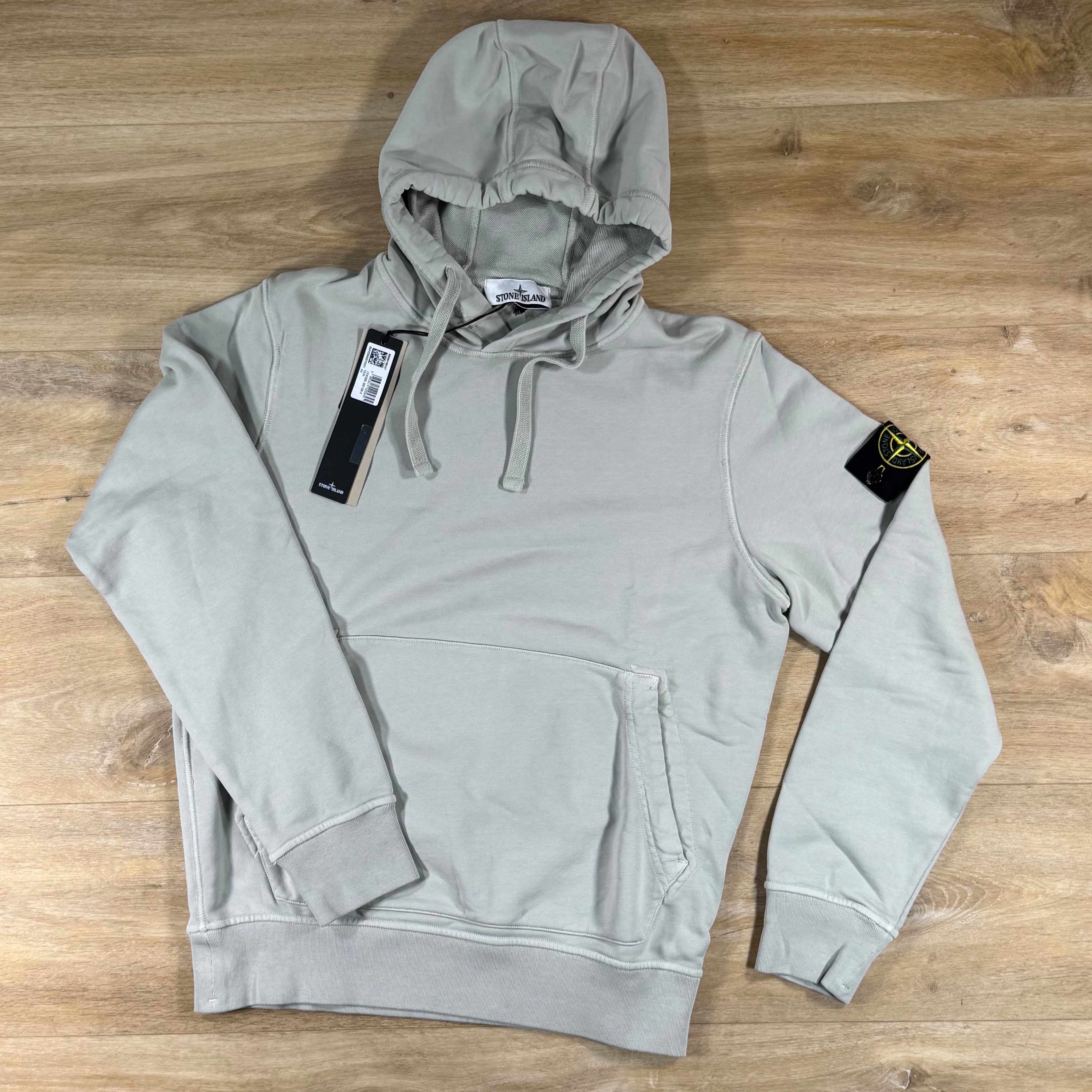 Stone Island Pullover Fleece Hoodie in Pearl Grey
