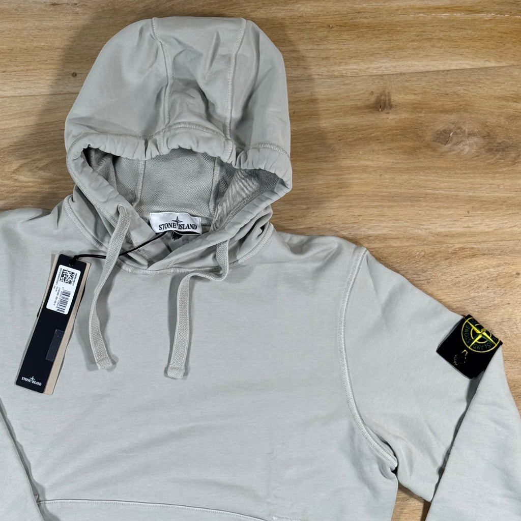 Stone Island Pullover Fleece Hoodie in Pearl Grey