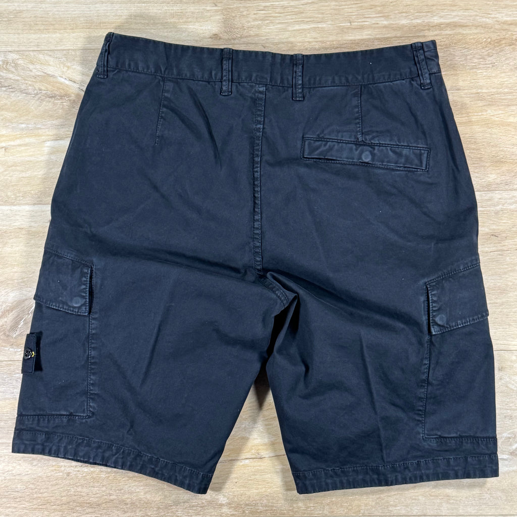 Stone Island Stretch Twill Cargo Bermuda Shorts in Black