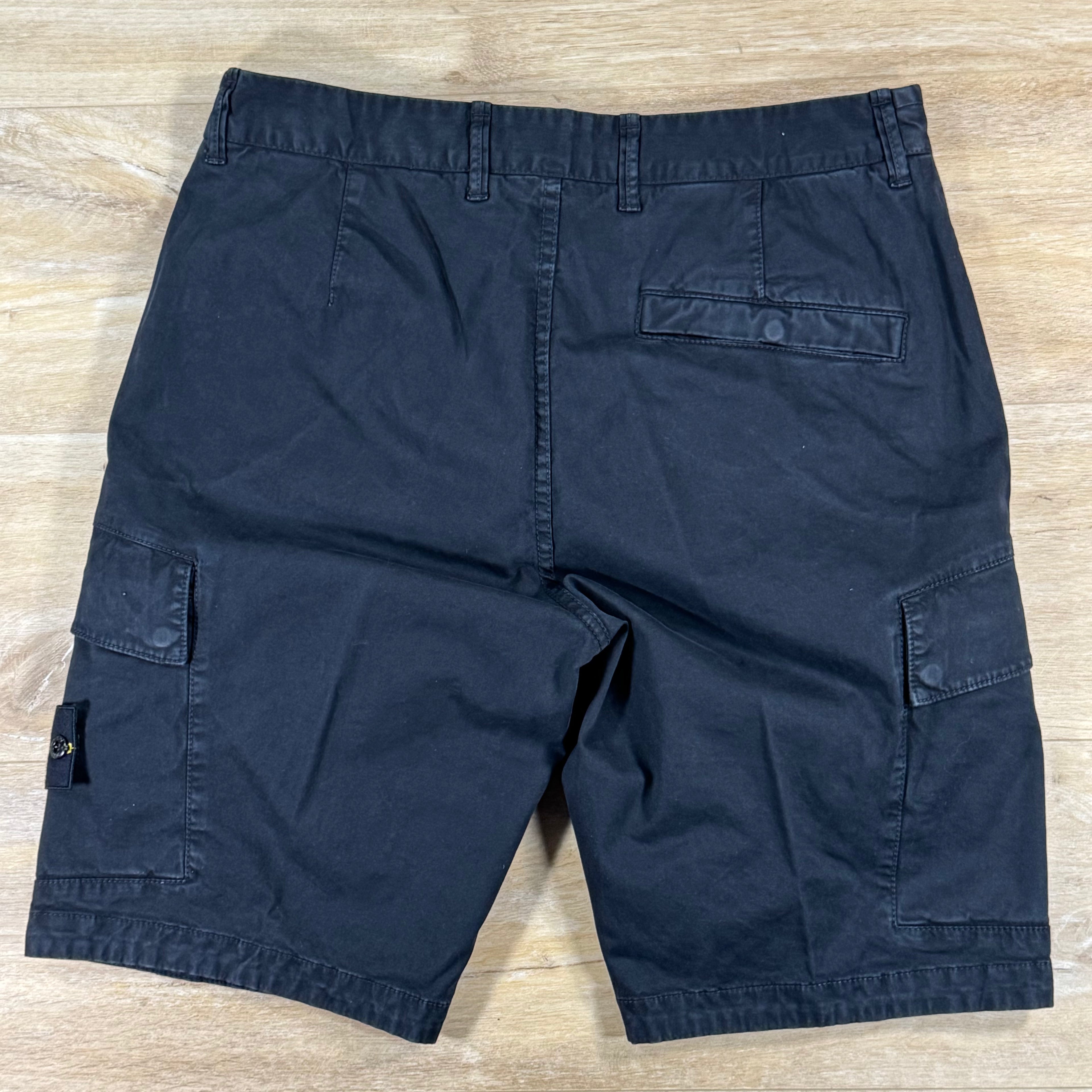Stone Island Stretch Twill Cargo Bermuda Shorts in Black