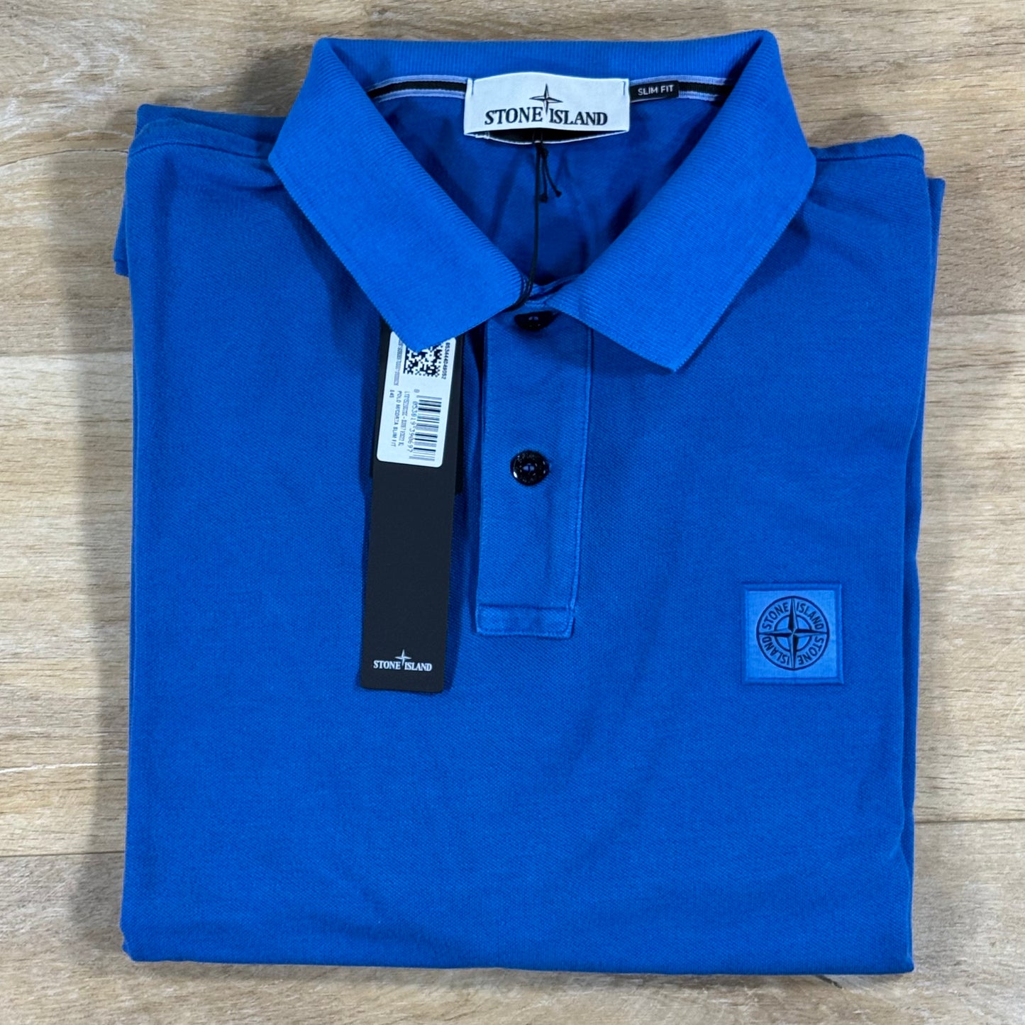 Stone Island Pigment Dye Polo Shirt in Bright Blue