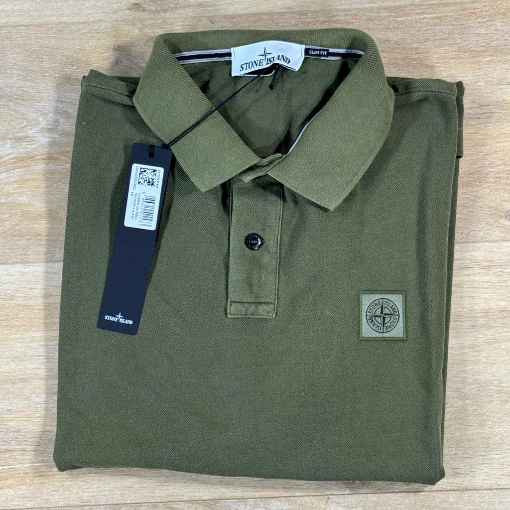 Stone Island Pigment Dye Polo Shirt in Military Green