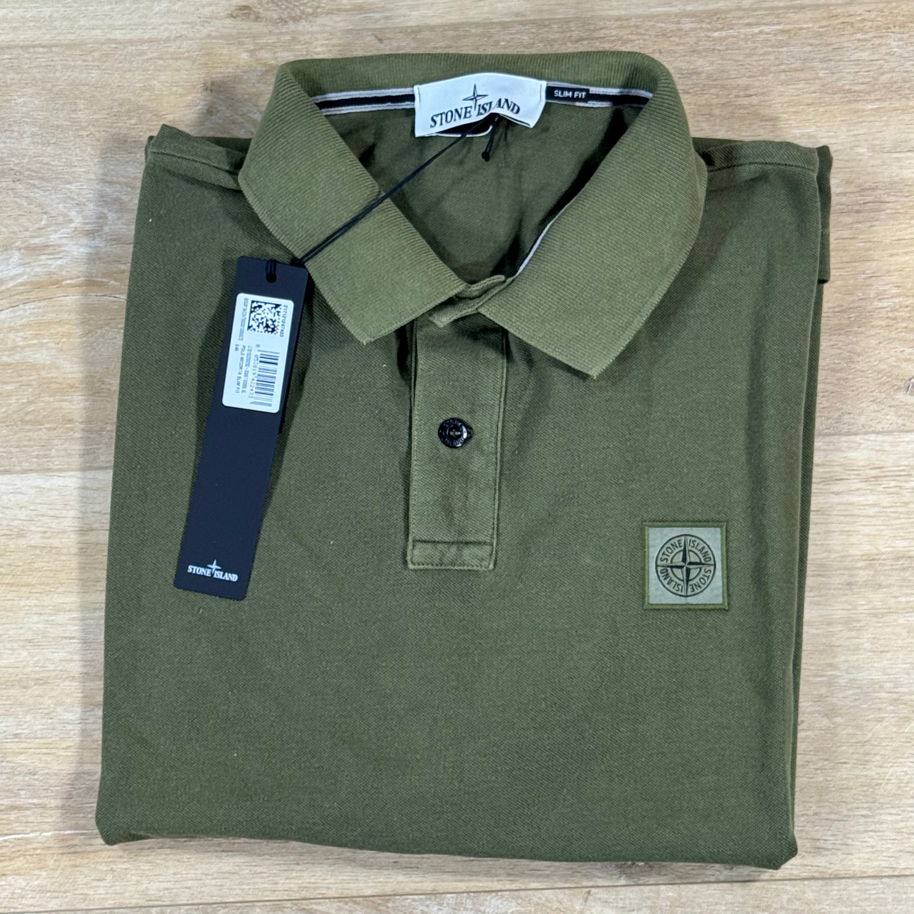 Stone Island Pigment Dye Polo Shirt in Military Green