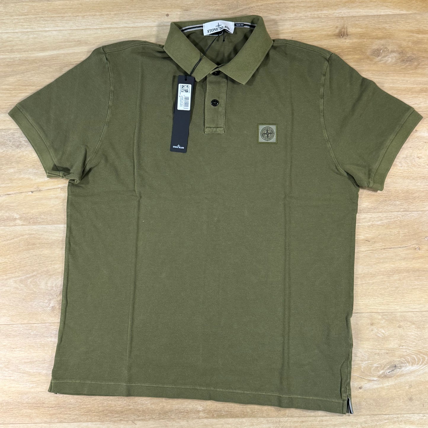 Stone Island Pigment Dye Polo Shirt in Military Green