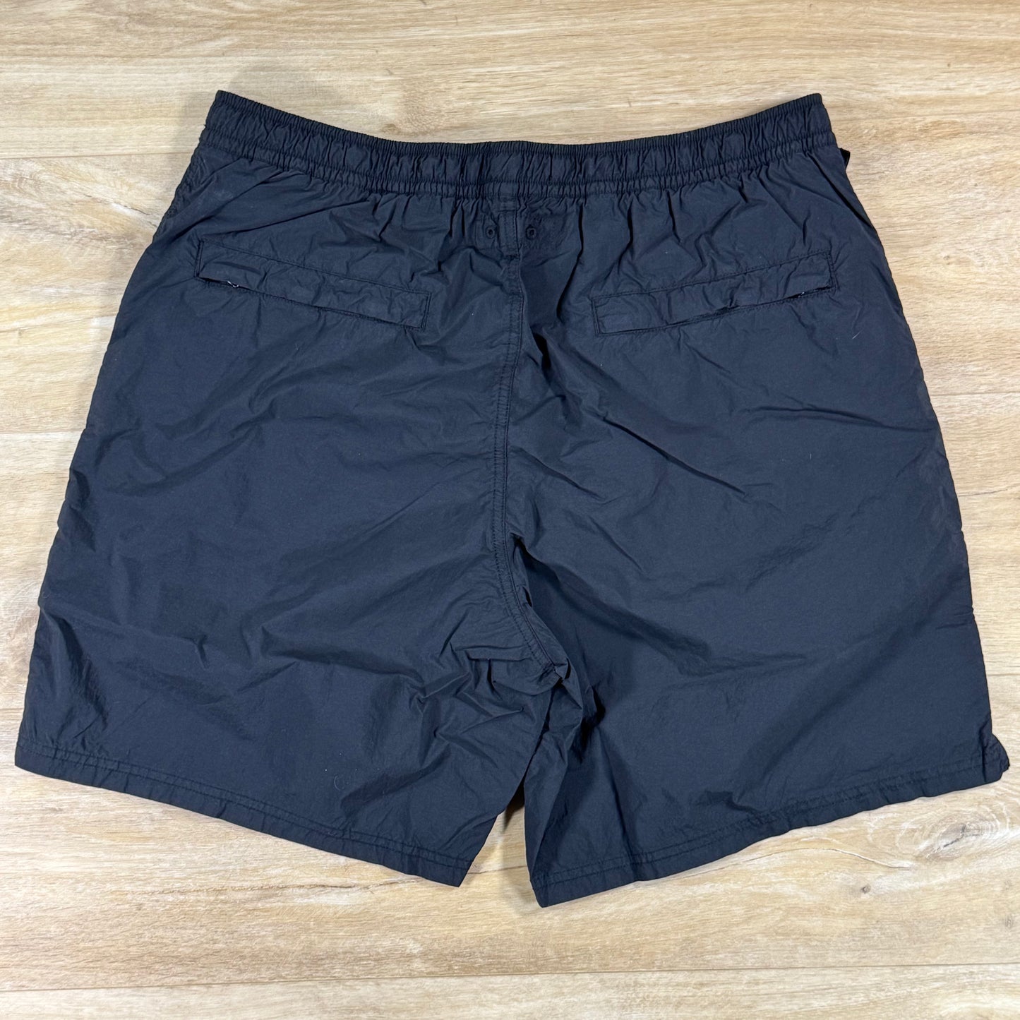 Stone Island Ghost Nylon Smerigliato Mid-Length Swim Shorts in Black