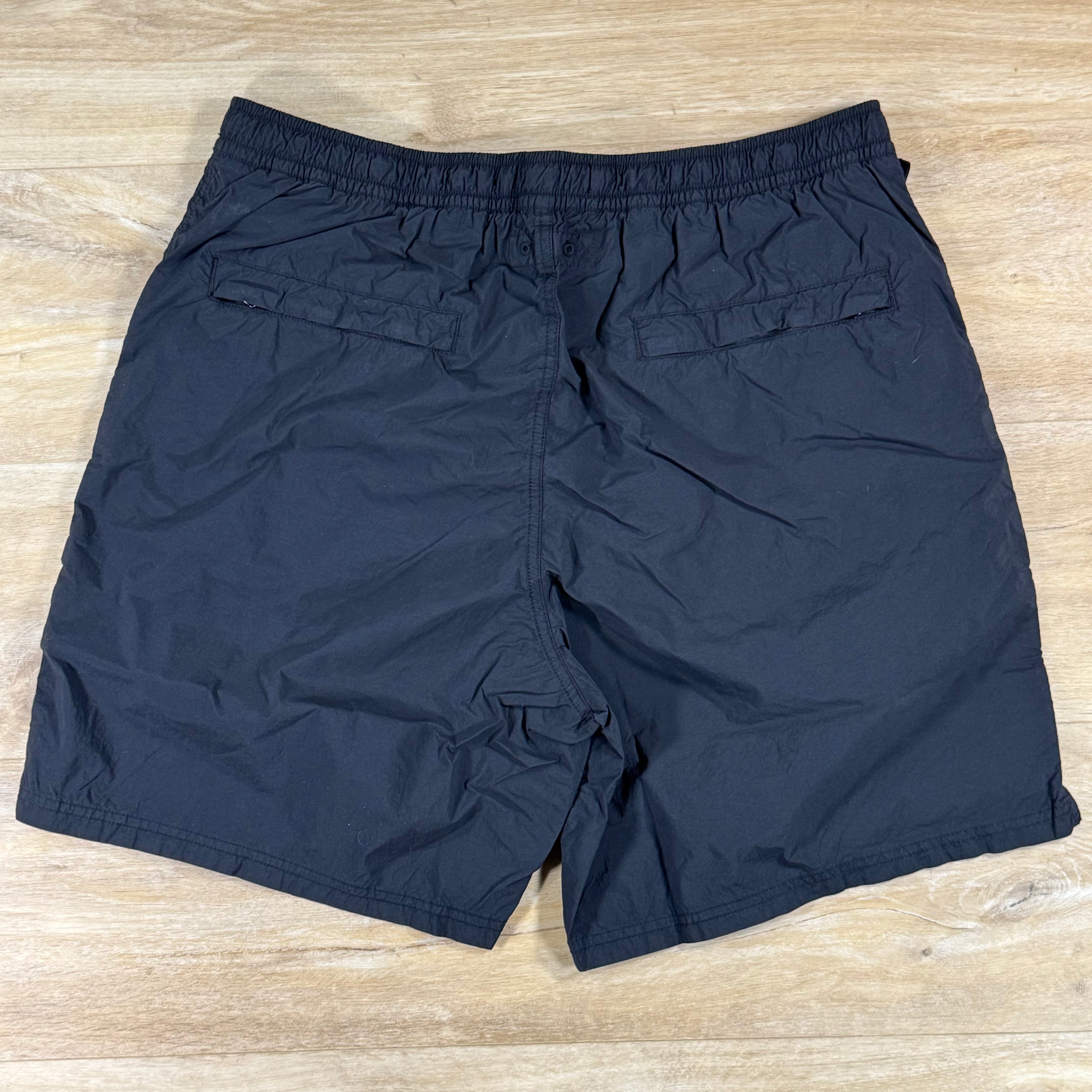 Stone Island Ghost Nylon Smerigliato Mid-Length Swim Shorts in Black