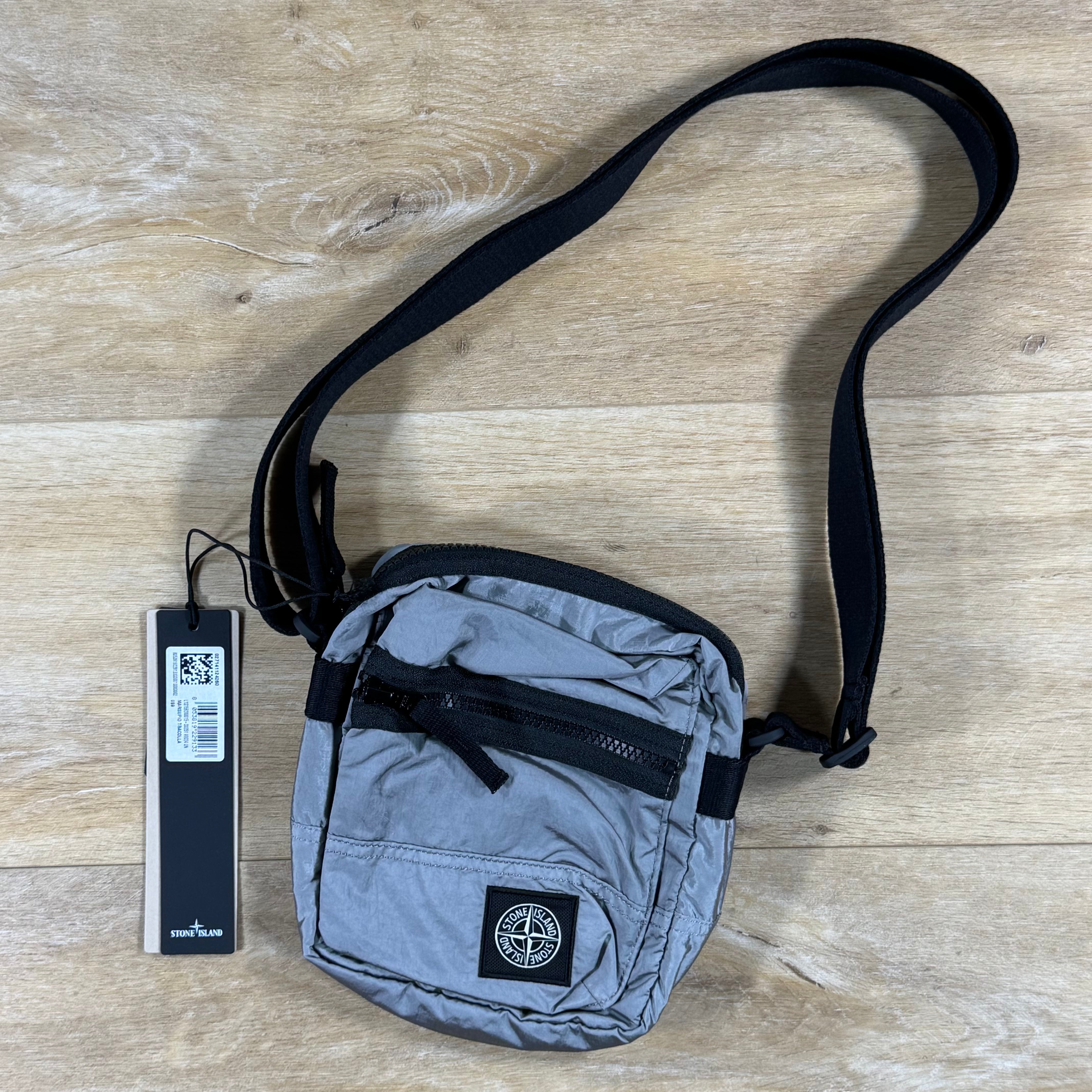 Stone Island Nylon Metal Pouch Bag in Pearl Grey