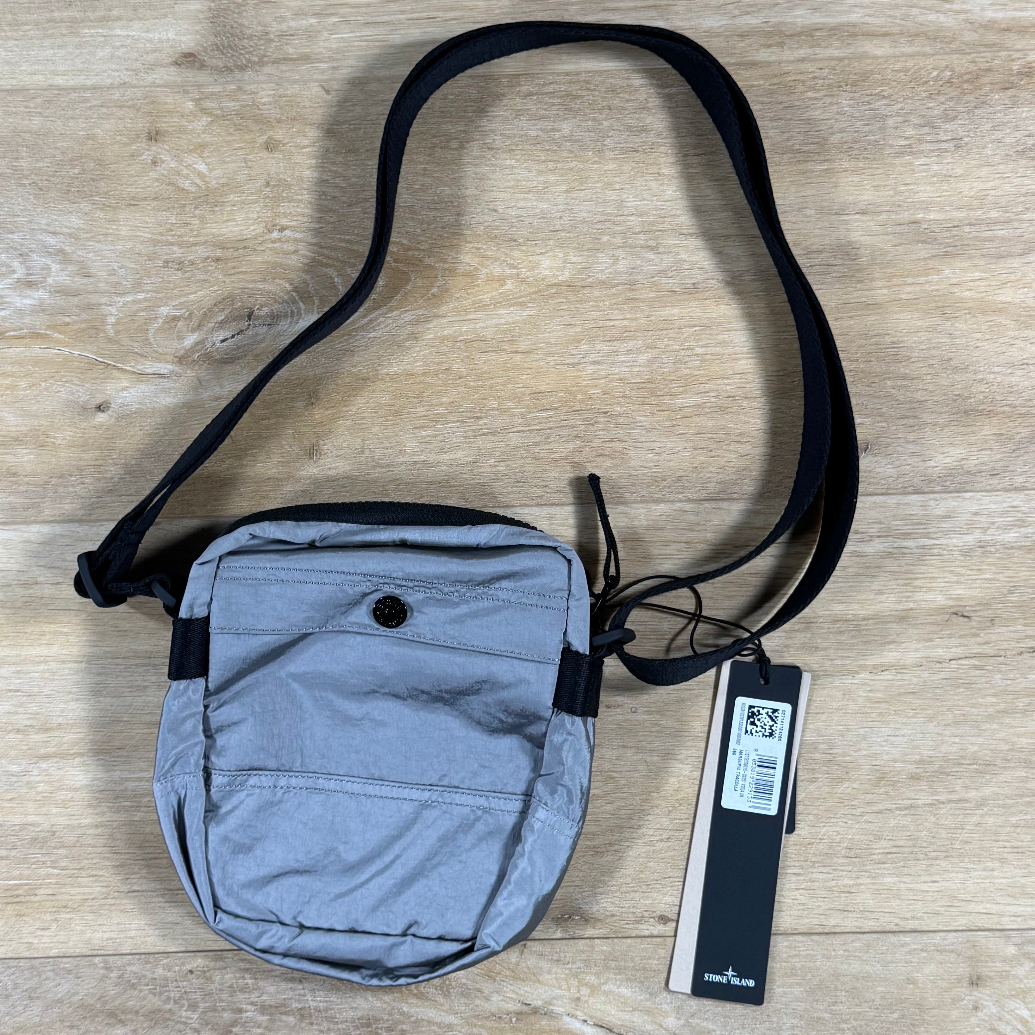 Stone Island Nylon Metal Pouch Bag in Pearl Grey