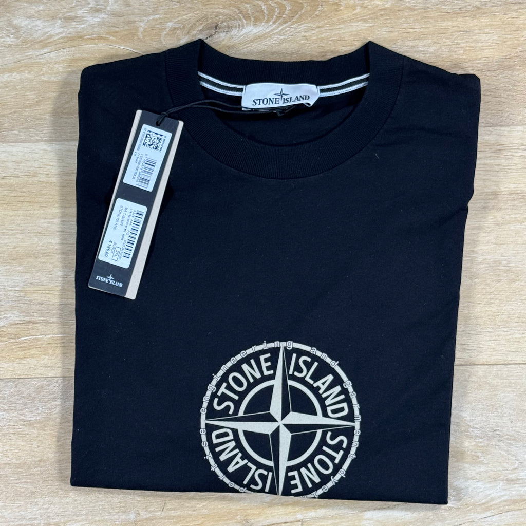 Stone Island 'All Around Compass' Print T-Shirt in Black