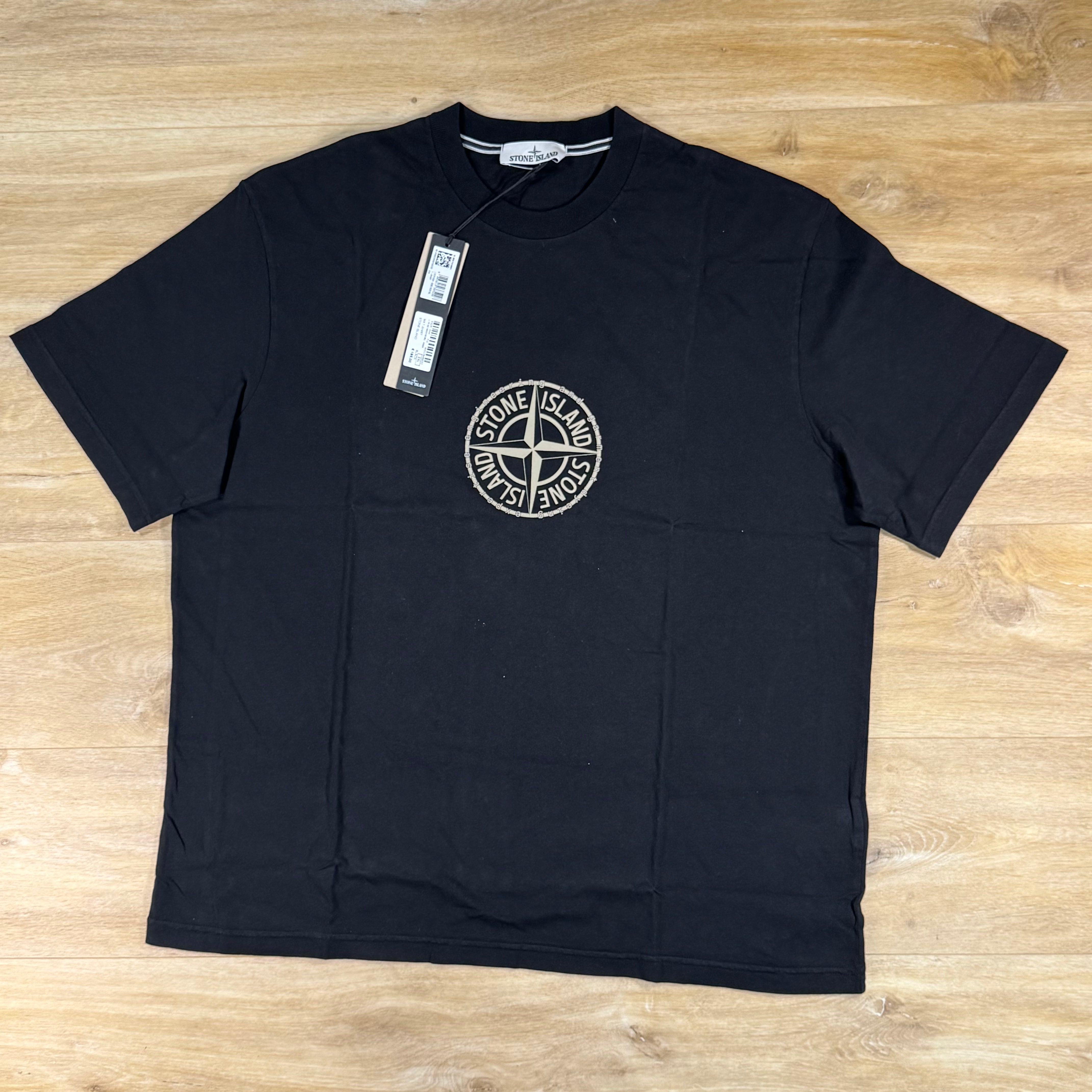 Stone Island 'All Around Compass' Print T-Shirt in Black