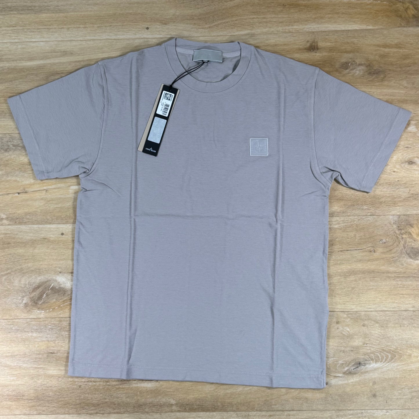Stone Island Ghost Tonal Patch Logo T-Shirt in Dust Grey