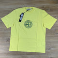 Stone Island 'All Around Compass' Print T-Shirt in Lemon