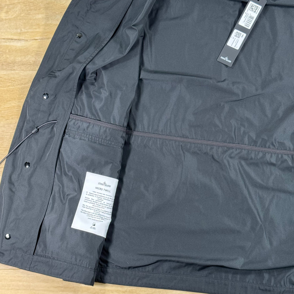 Stone Island Micro Twill Short Hooded Parka in Black