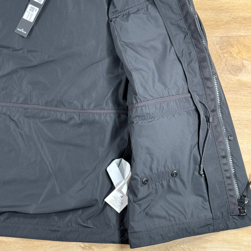 Stone Island Micro Twill Short Hooded Parka in Black