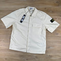 Stone Island Stretch Twill Short-Sleeve Shirt in Ivory