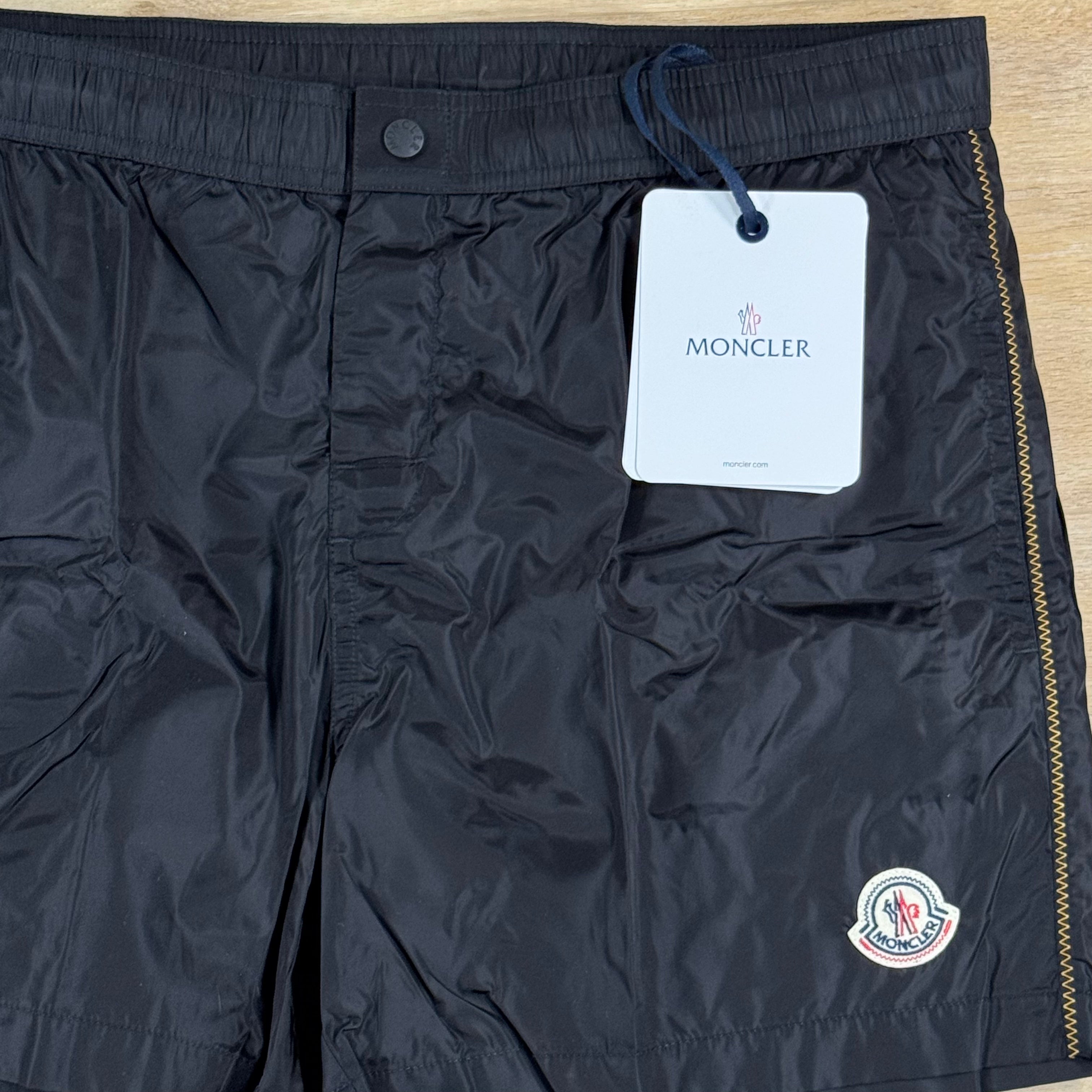 Moncler Logo Swim Shorts in Black