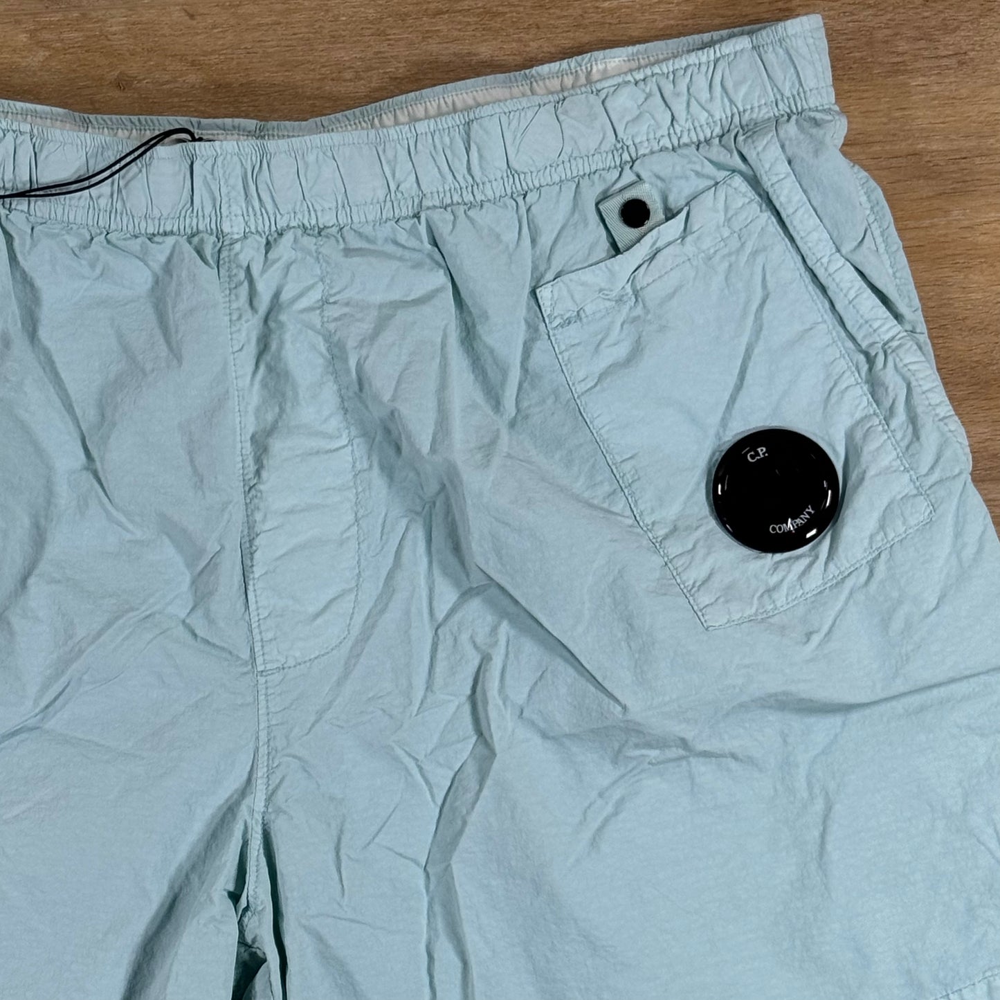 C.P. Company Flatt Nylon Lens Swim Shorts in Misty Blue