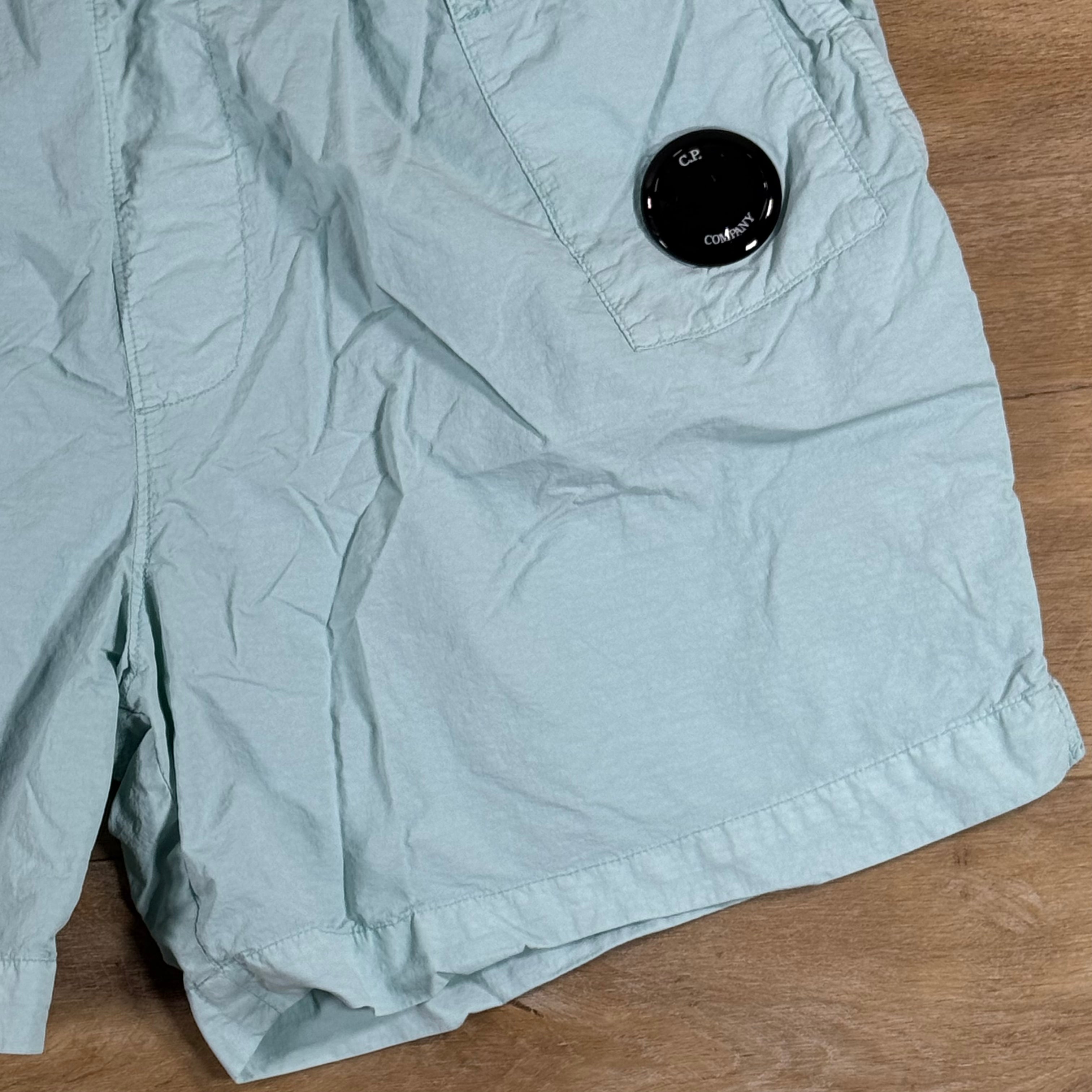 C.P. Company Flatt Nylon Lens Swim Shorts in Misty Blue