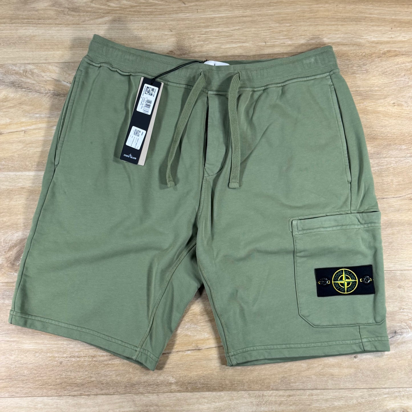 Stone Island Fleece Bermuda Shorts in Sage Green