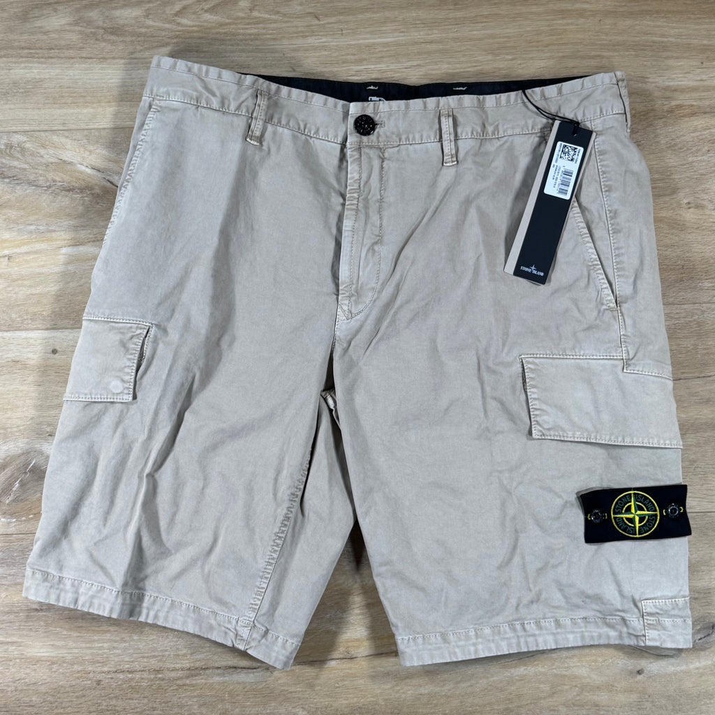 Stone Island Stretch Twill Cargo Bermuda Shorts in Desert