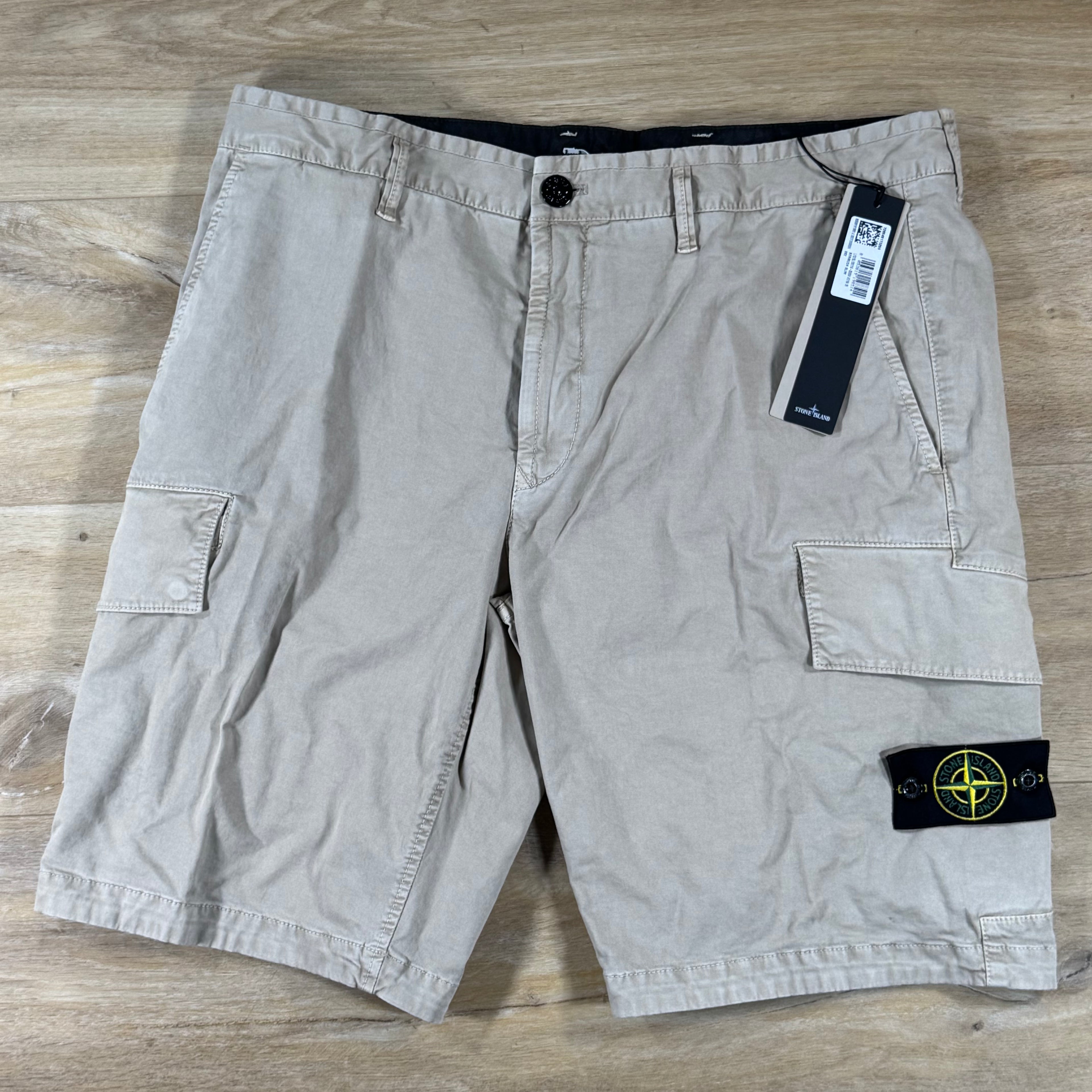 Stone Island Stretch Twill Cargo Bermuda Shorts in Desert