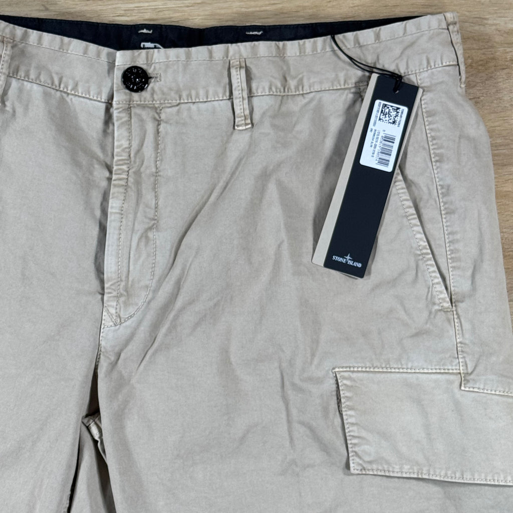 Stone Island Stretch Twill Cargo Bermuda Shorts in Desert