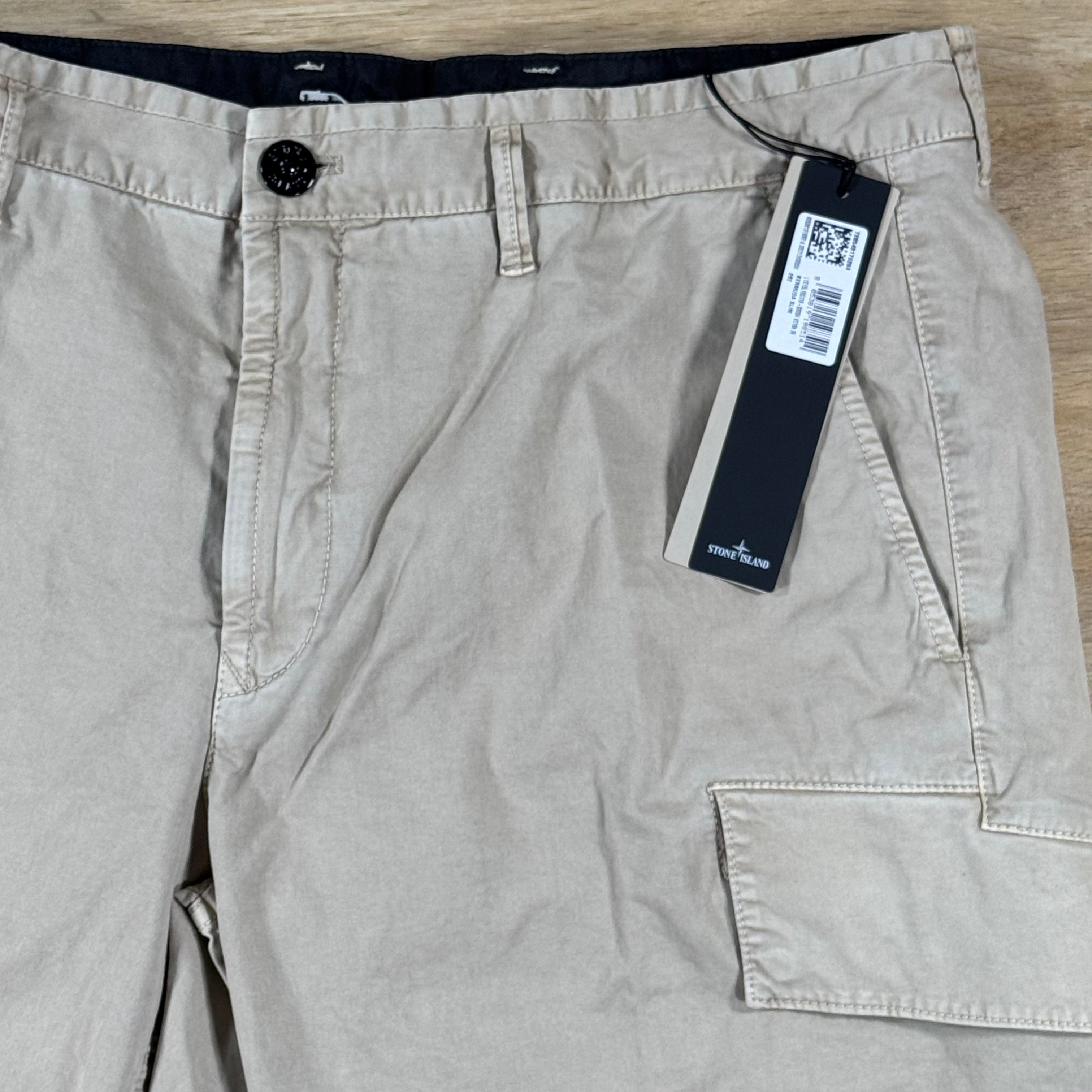 Stone Island Stretch Twill Cargo Bermuda Shorts in Desert