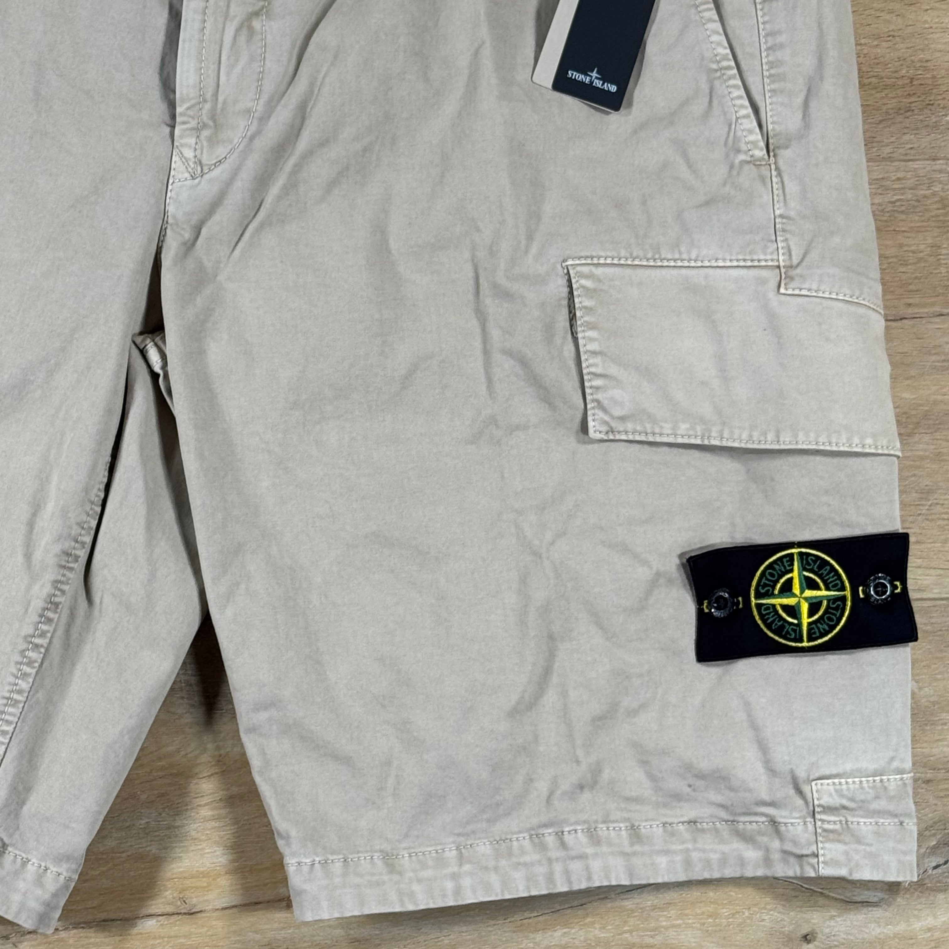 Stone Island Stretch Twill Cargo Bermuda Shorts in Desert