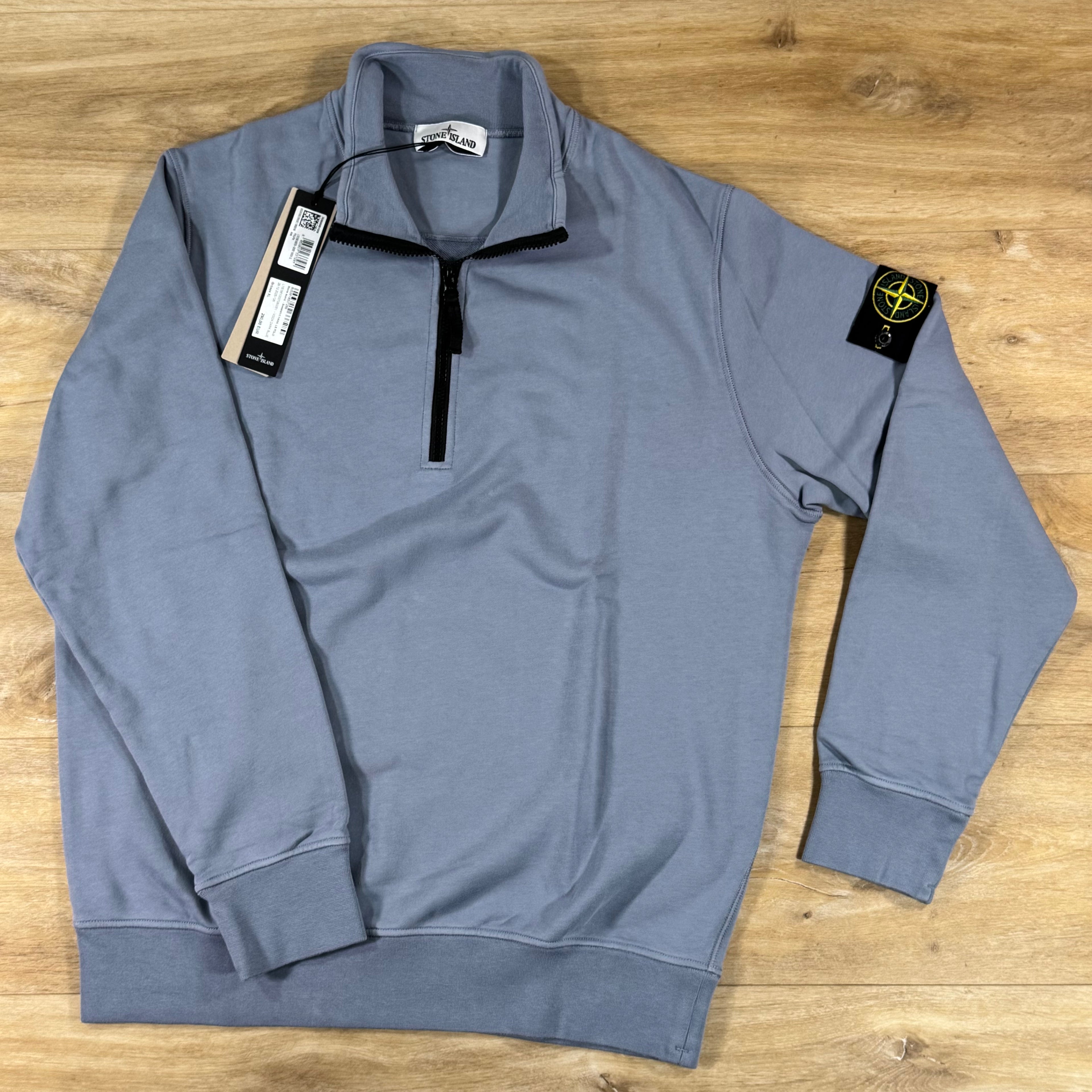 Stone Island Half-Zip Fleece Sweatshirt in Avio Blue