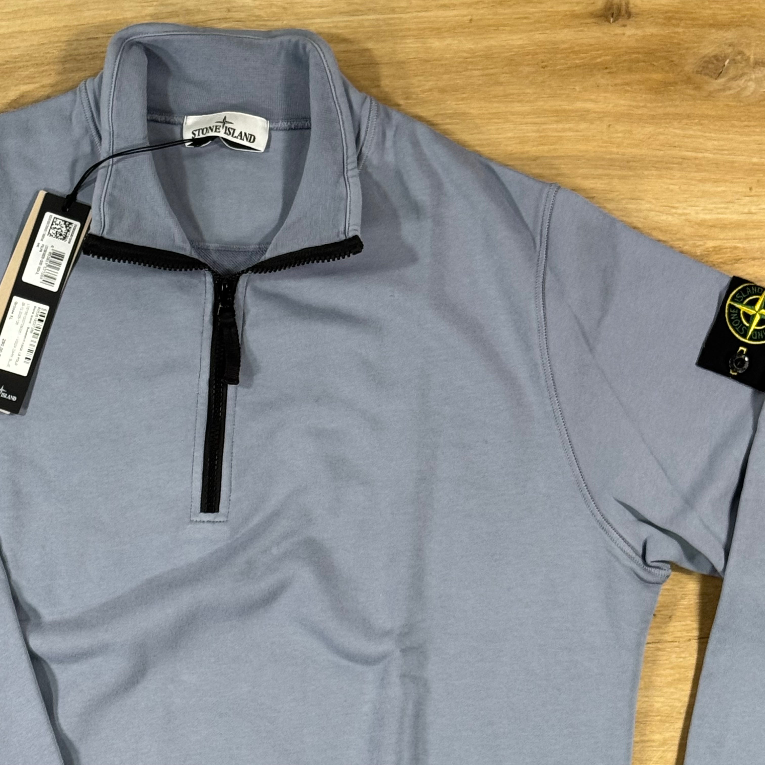 Stone Island Half-Zip Fleece Sweatshirt in Avio Blue