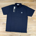 Stone Island 'Fissato Effect' Polo Shirt in Navy