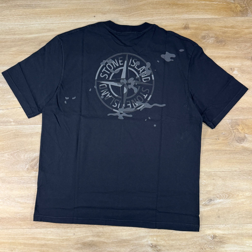 Stone Island 'Camo Compass' Print T-Shirt in Black