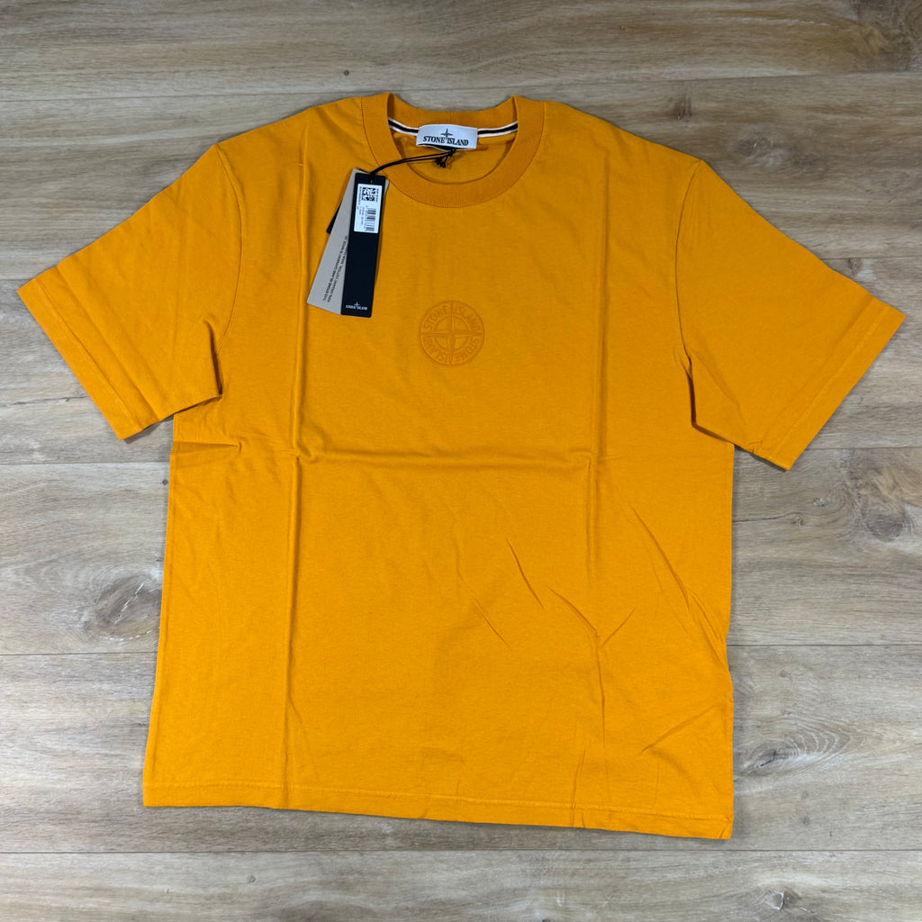 Stone Island 'Camo Compass' Print T-Shirt in Tangerine