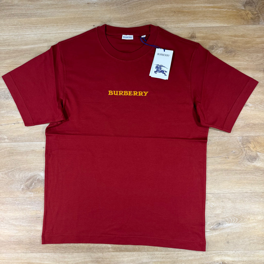 Burberry Heritage Logo Cotton T-Shirt in Auburn Brown