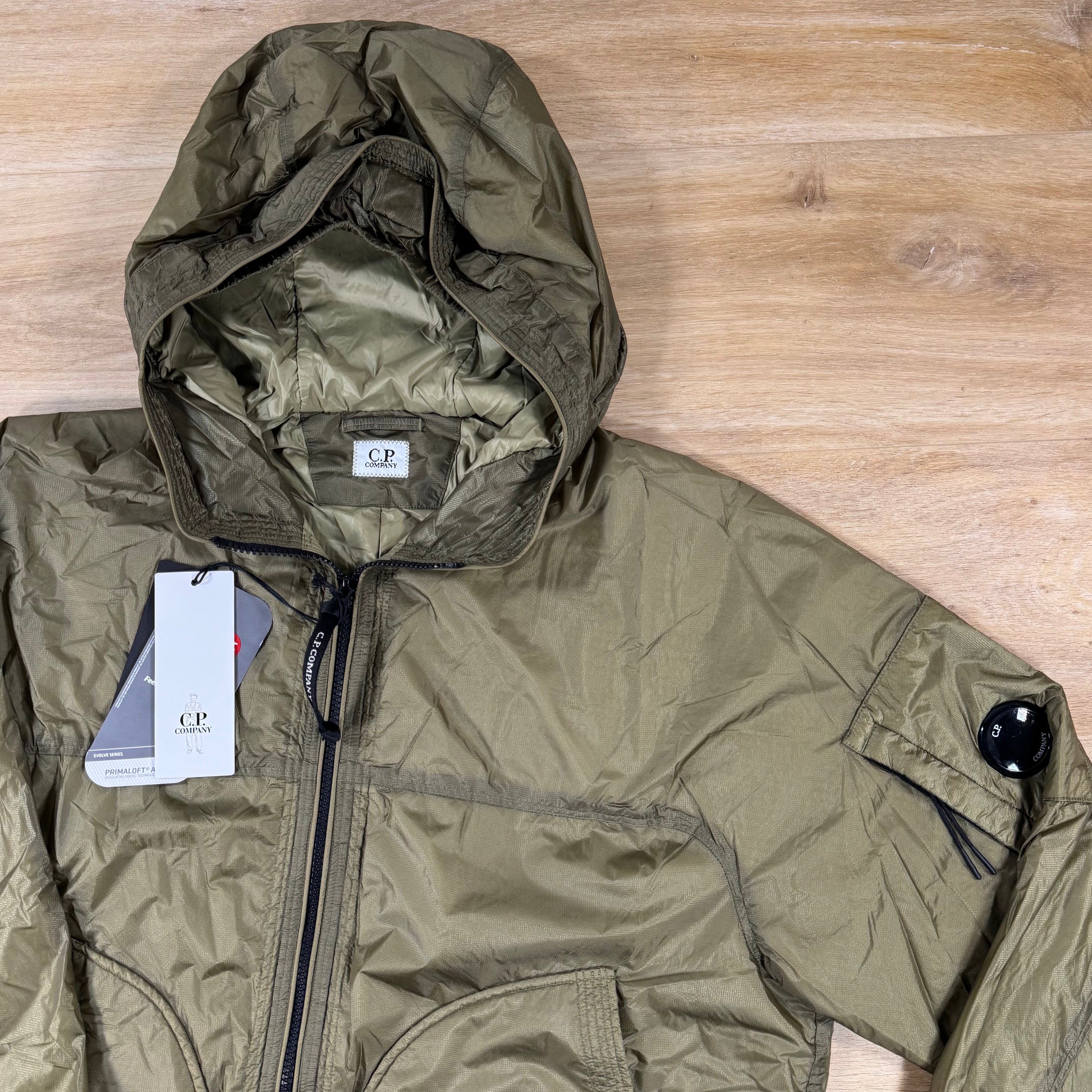 C.P. Company Nada Shield Packable Primaloft Evolve Lens Jacket in Dried Herb - Green