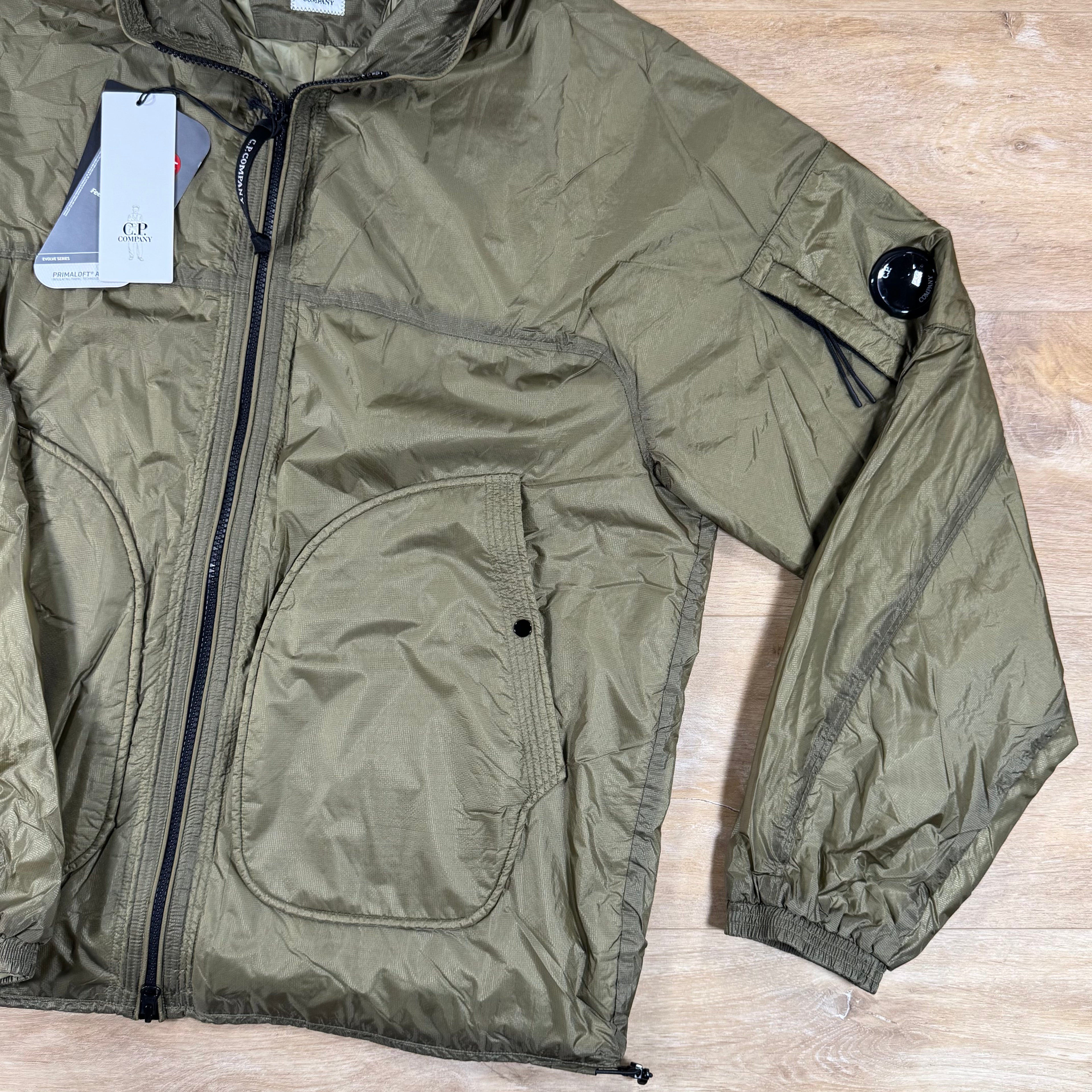C.P. Company Nada Shield Packable Primaloft Evolve Lens Jacket in Dried Herb - Green