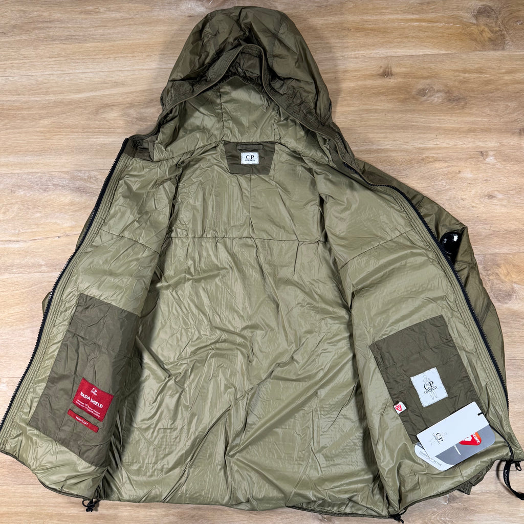 C.P. Company Nada Shield Packable Primaloft Evolve Lens Jacket in Dried Herb - Green