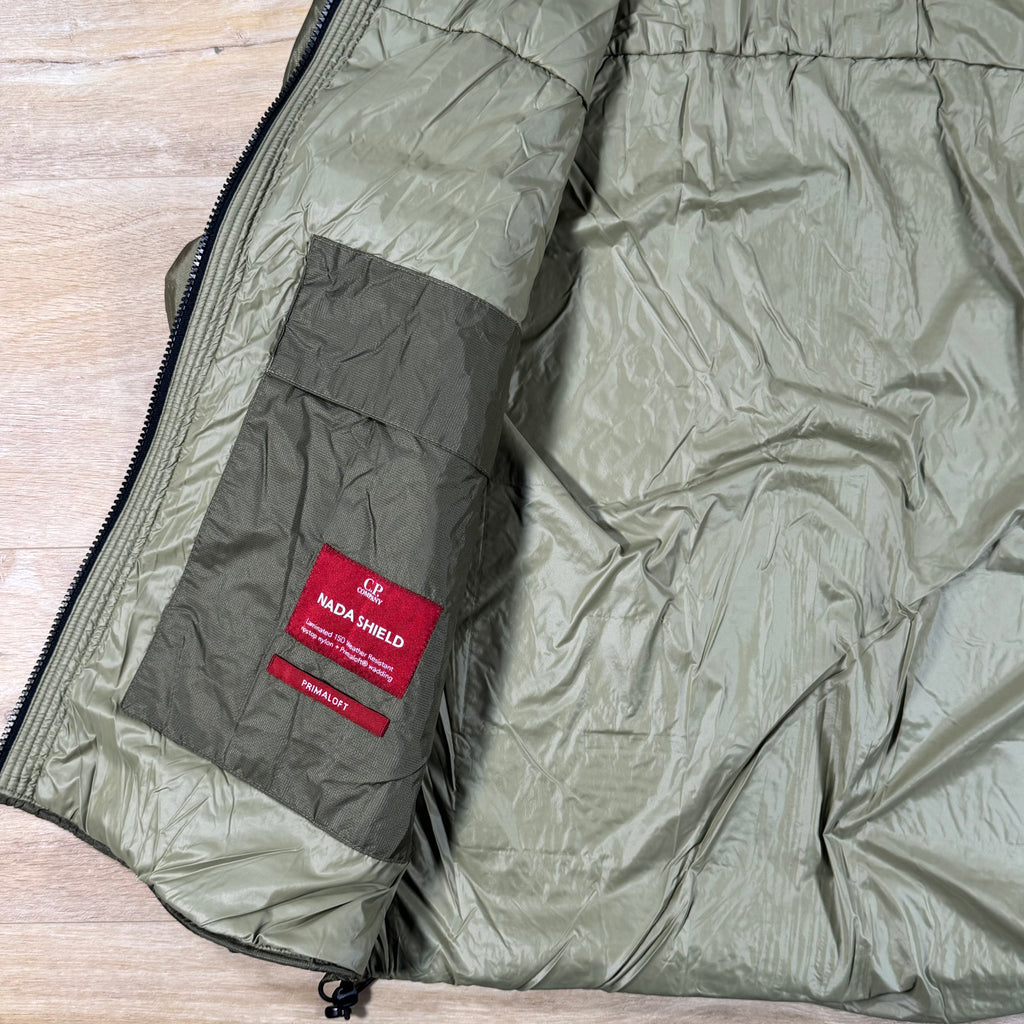C.P. Company Nada Shield Packable Primaloft Evolve Lens Jacket in Dried Herb - Green
