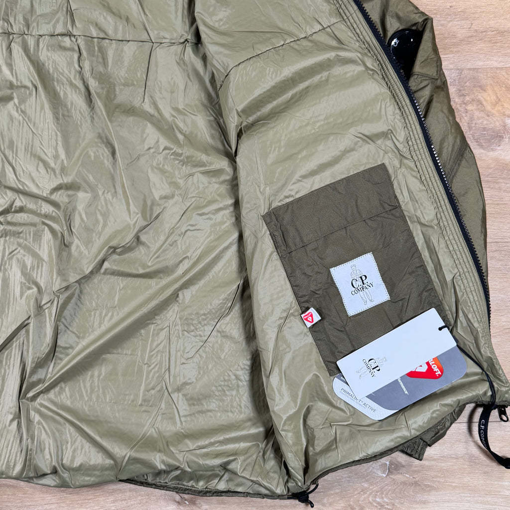 C.P. Company Nada Shield Packable Primaloft Evolve Lens Jacket in Dried Herb - Green