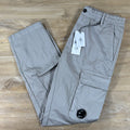 C.P. Company Stretch Sateen Lens Cargo Pants in Dove