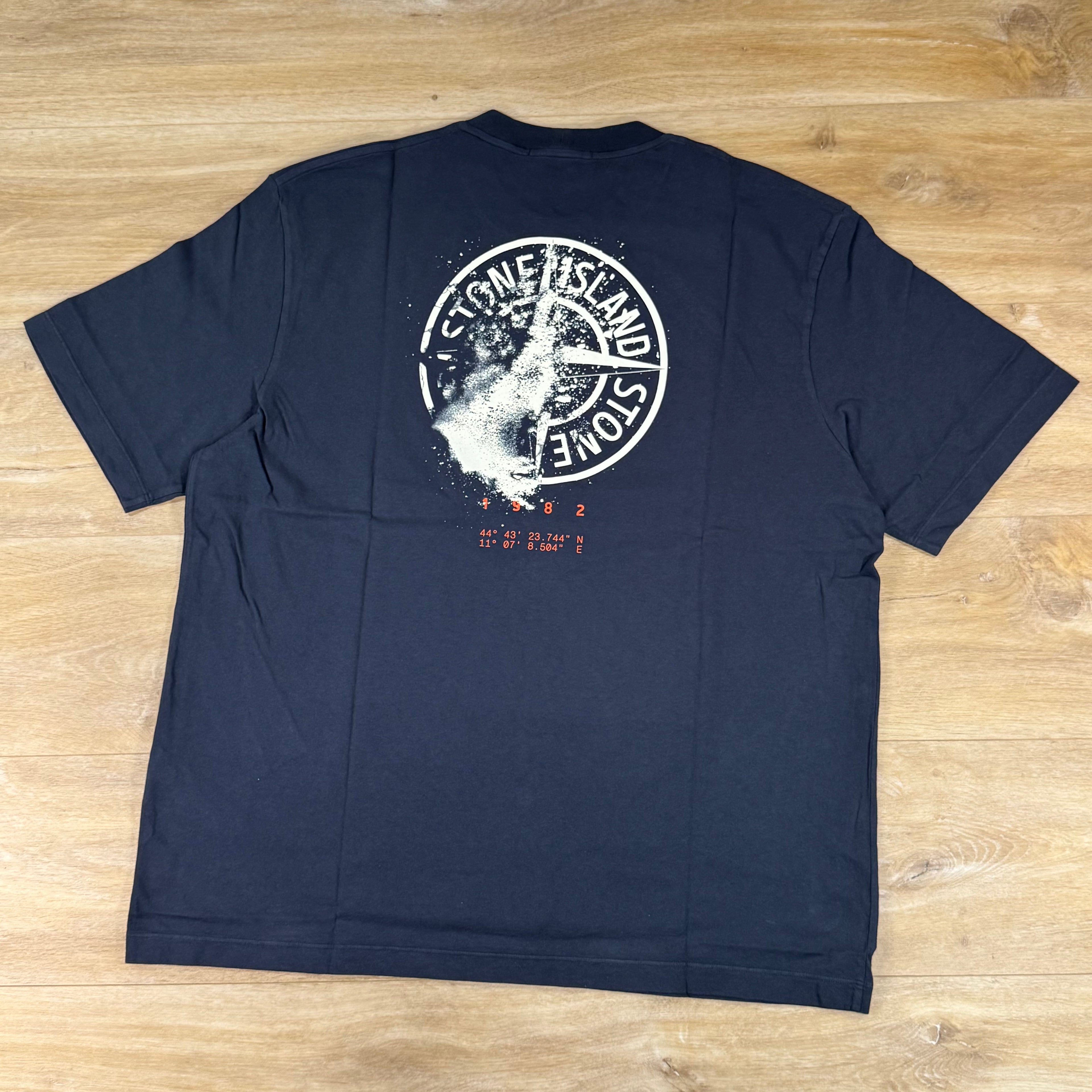 Stone Island 'Desert' Print T-Shirt in Navy