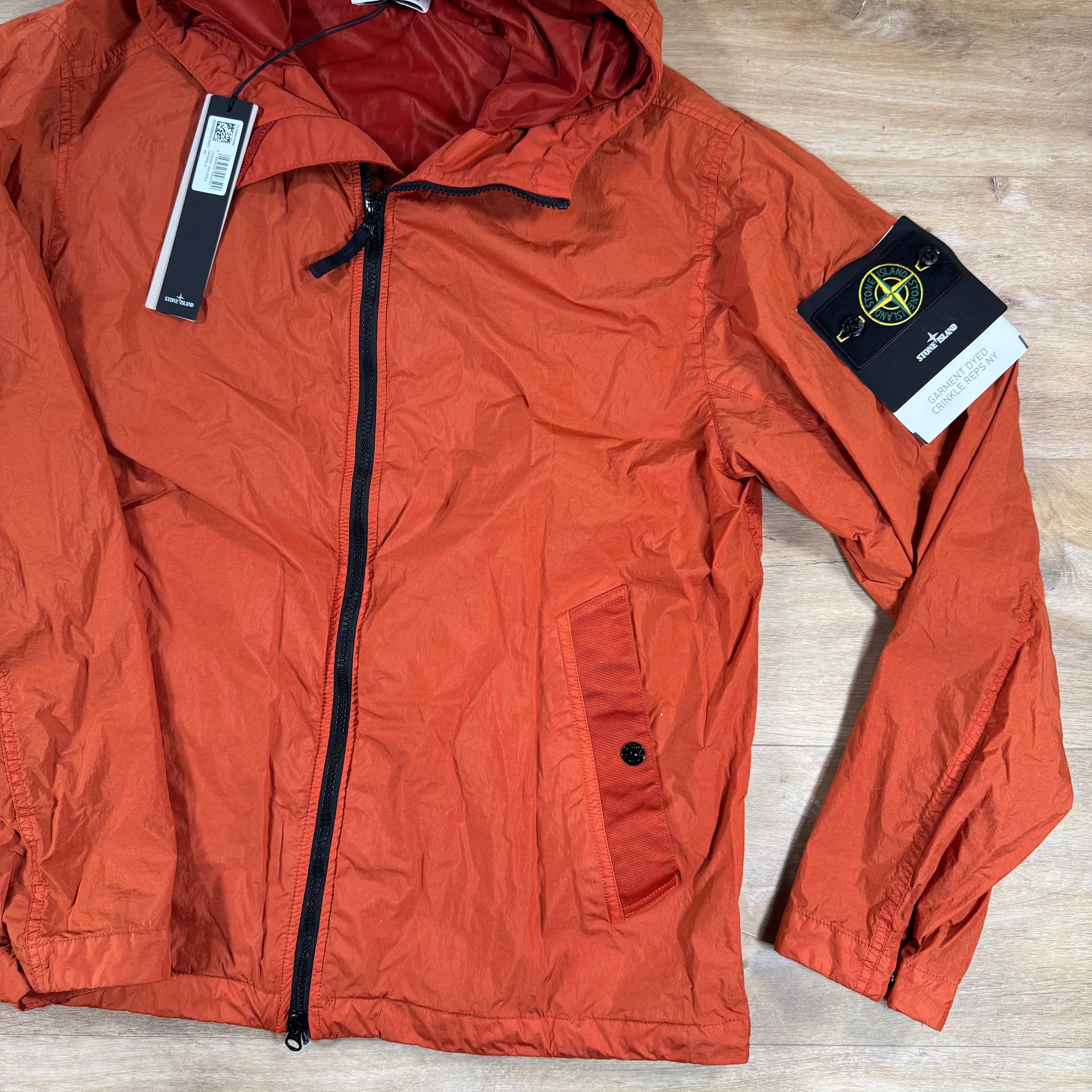 Stone Island Crinkle Reps NY Hooded Jacket in Burnt Orange