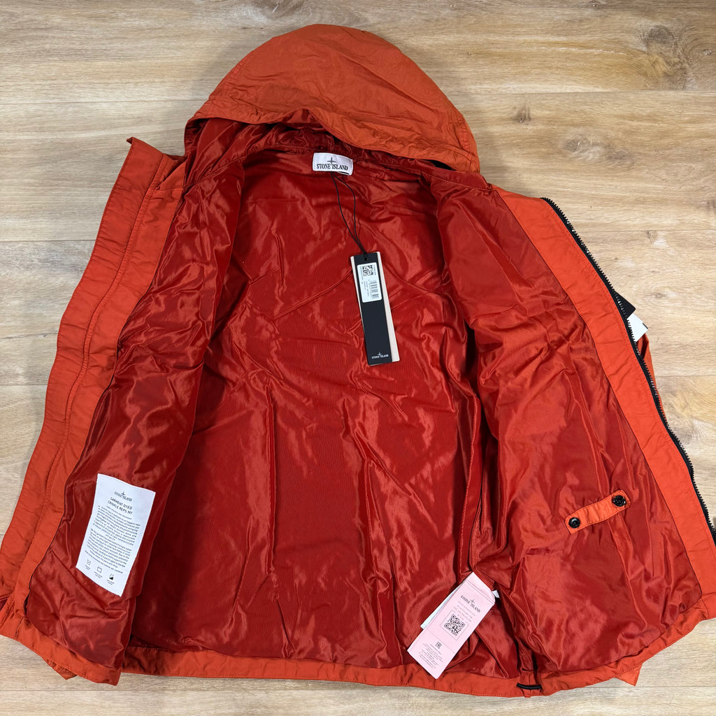 Stone Island Crinkle Reps NY Hooded Jacket in Burnt Orange