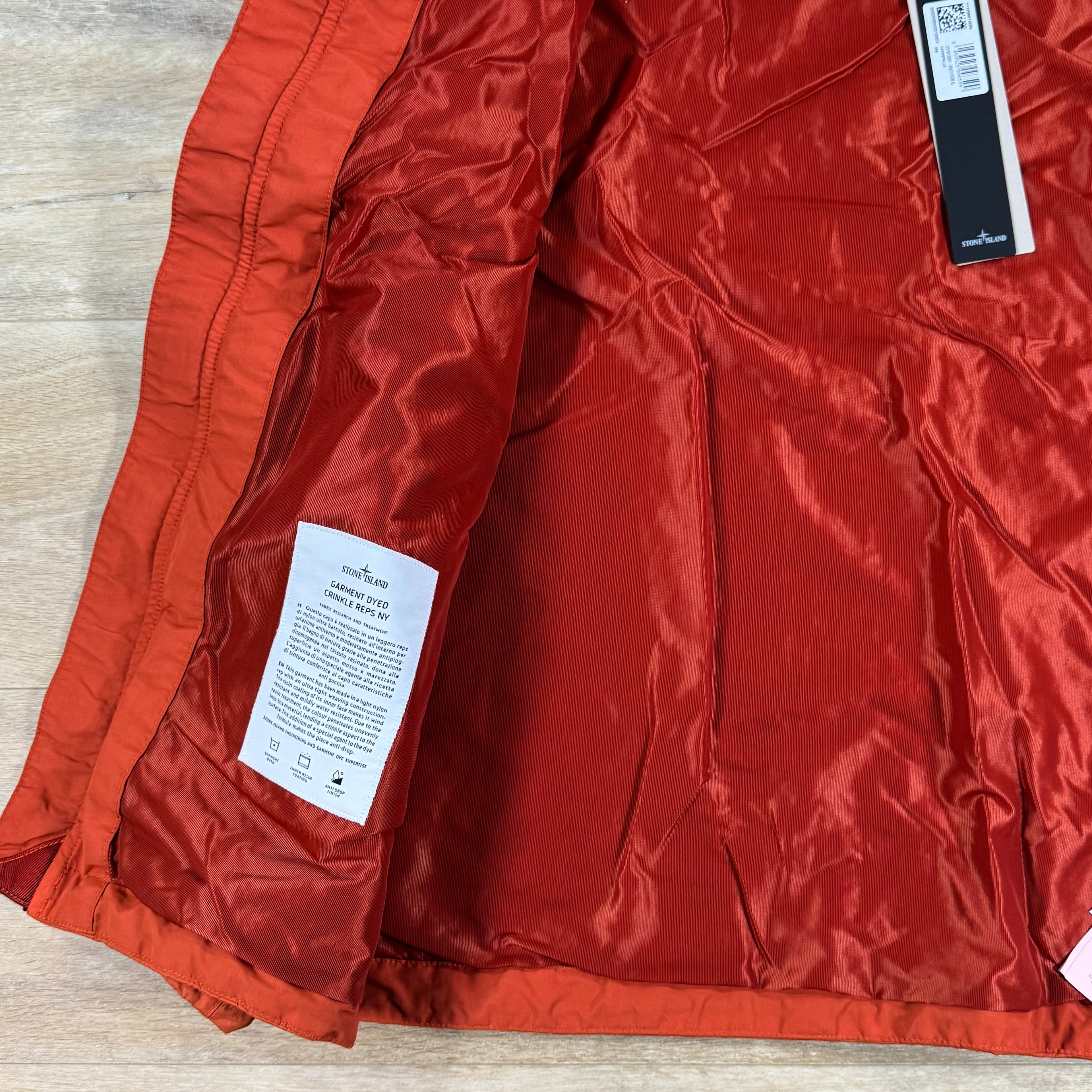 Stone Island Crinkle Reps NY Hooded Jacket in Burnt Orange