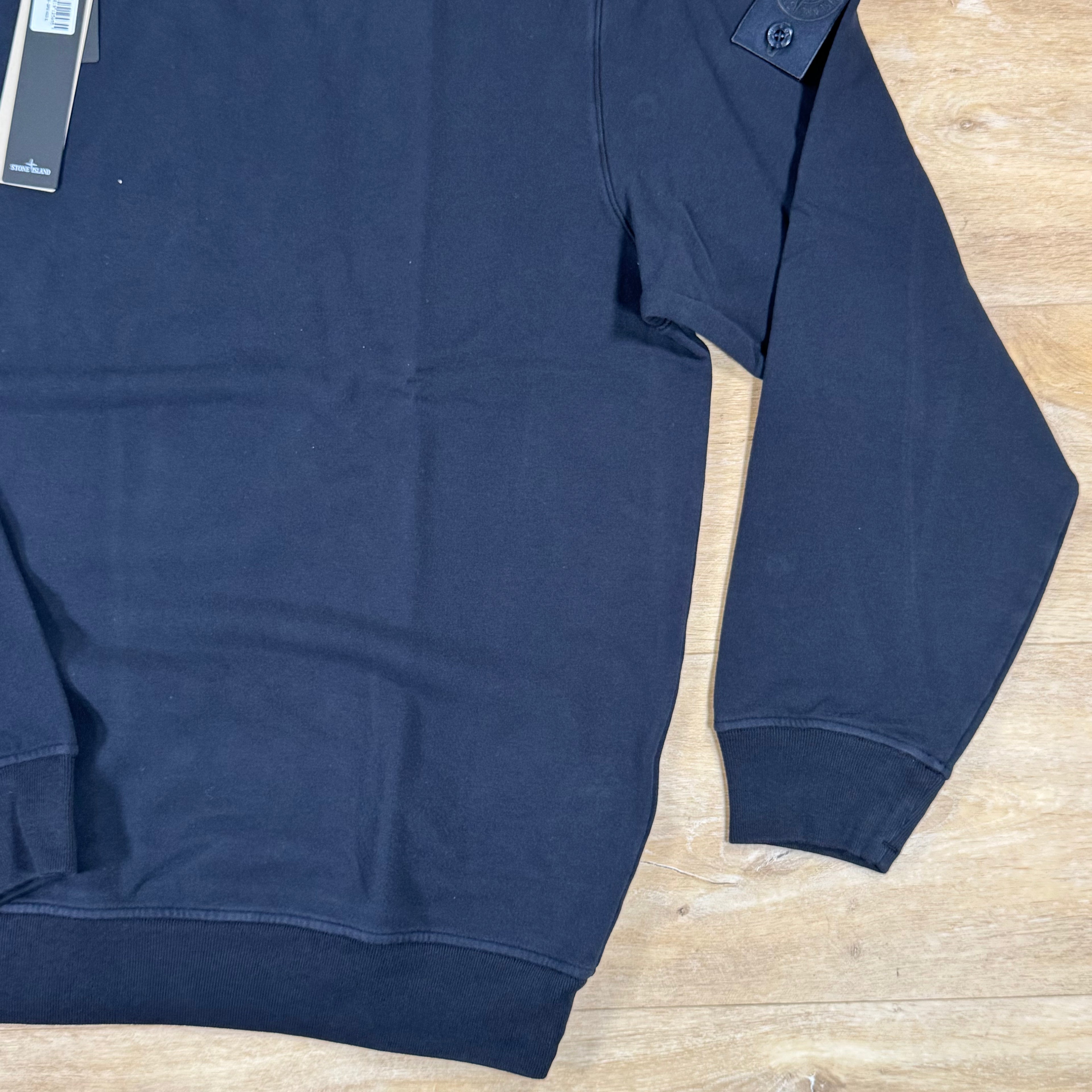 Stone Island Ghost Stretch Cotton Fleece Crewneck Sweatshirt in Navy