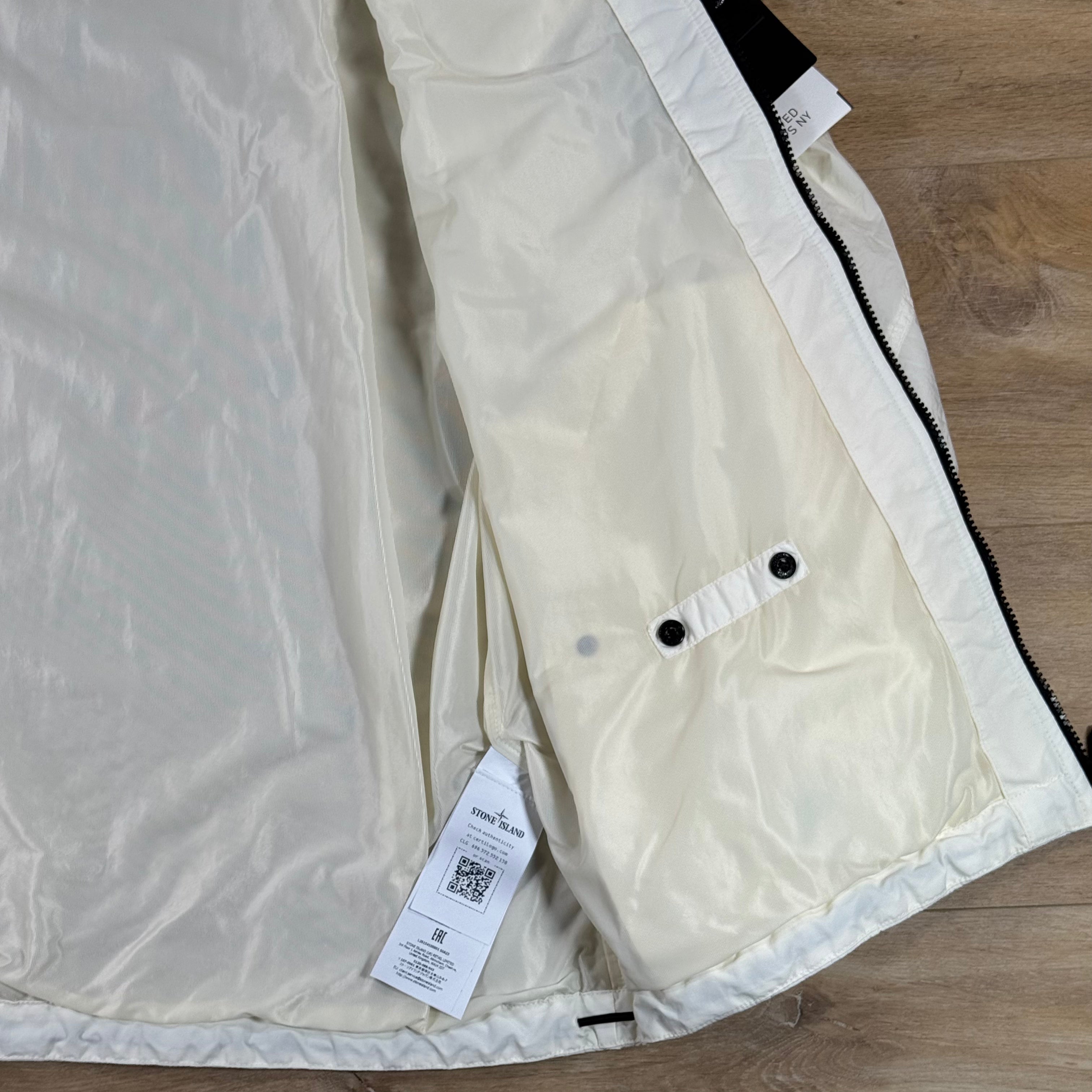 Stone Island Crinkle Reps NY Hooded Jacket in Ivory
