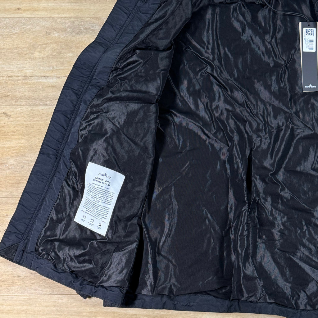 Stone Island Crinkle Reps NY Hooded Jacket in Black