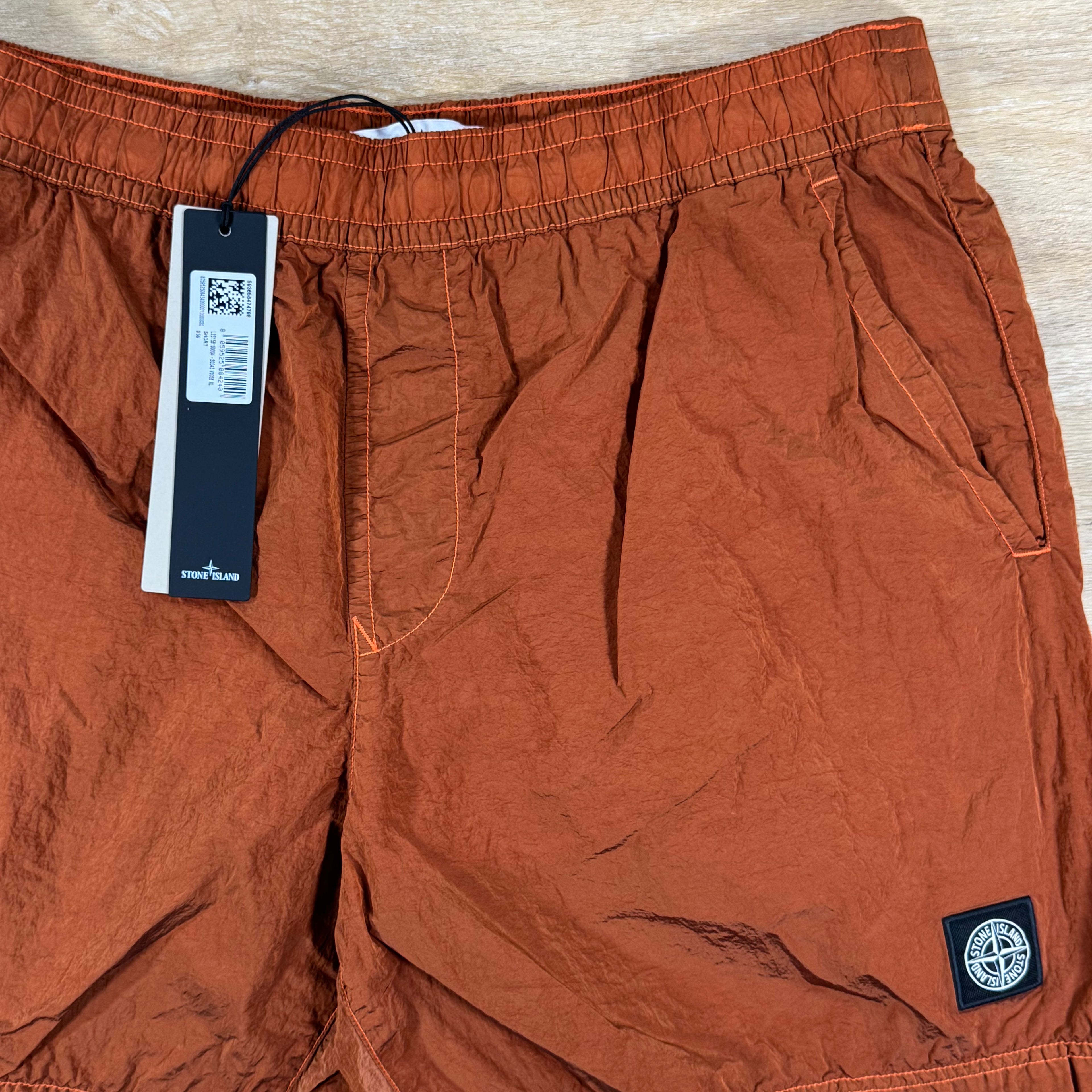 Stone Island Nylon Metal Mid-Length Swim Shorts in Burnt Orange