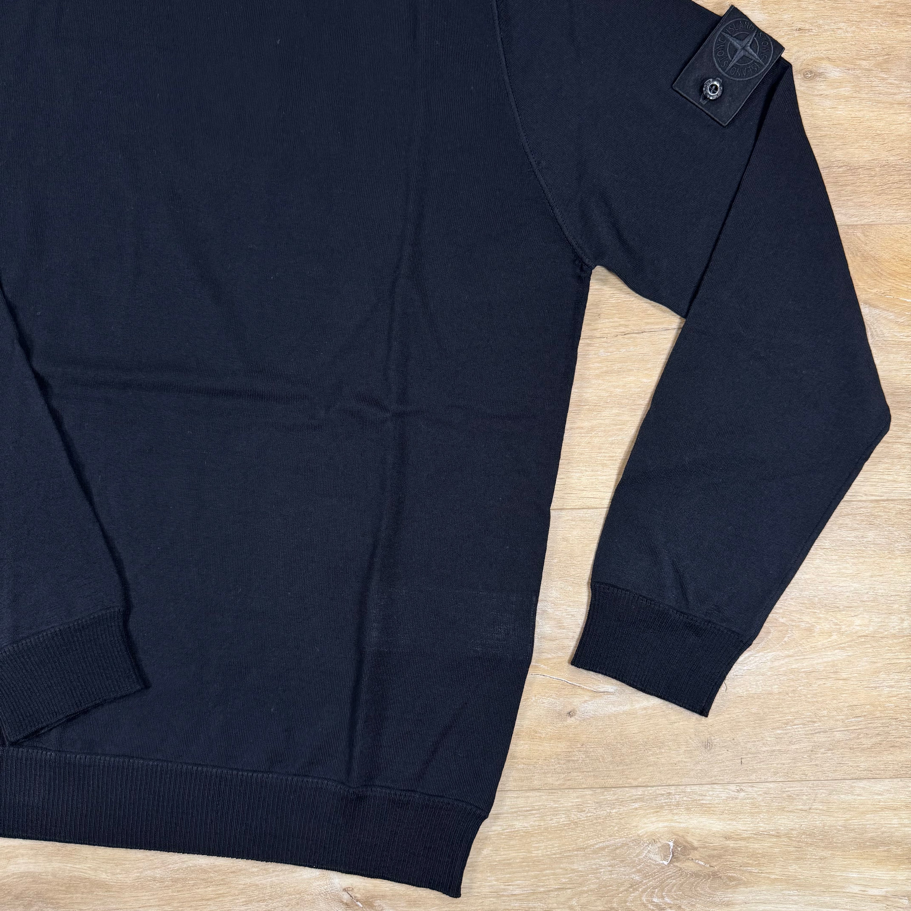 Stone Island Ghost Light Pure RWS Wool Turtleneck Jumper in Black