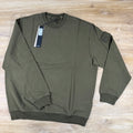 Stone Island Ghost Stretch Cotton Fleece Crewneck Sweatshirt in Military Green